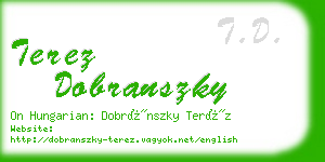 terez dobranszky business card